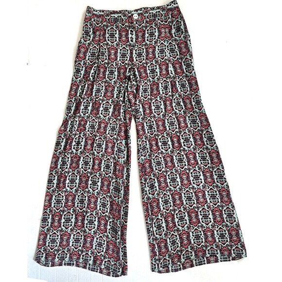 Elevenses Women’s Casual Pants Size 4 Petite Colorful Boho Lightweight Flare Leg - Picture 1 of 11
